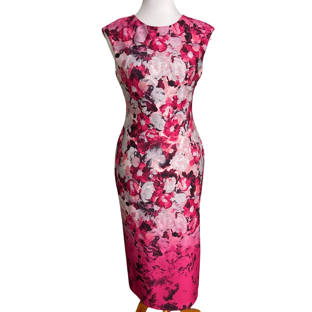 Vince Camuto Pink Floral Midi Dress
